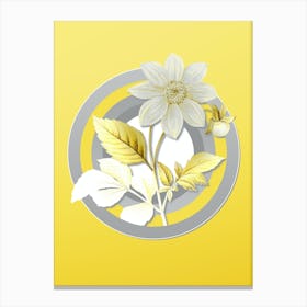Botanical Dahlia Simplex in Gray and Yellow Gradient n.280 Canvas Print