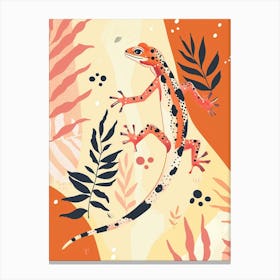 Red Mediterranean House Gecko Abstract Modern Illustration 1 Canvas Print