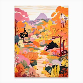 Garden Of The Gods, Usa, United Kingdom In Autumn Fall Illustration 1 Canvas Print