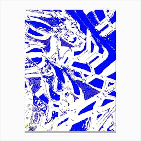 Abstract Blue And White Painting Canvas Print