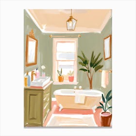 Bathroom Painting Bath Canvas Print