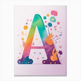 Colorful Letter A Illustration 43 Canvas Print