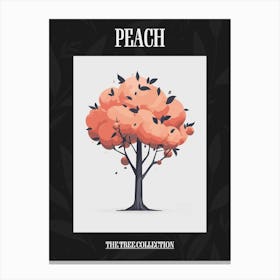 Peach Tree Pixel Illustration 3 Poster Canvas Print