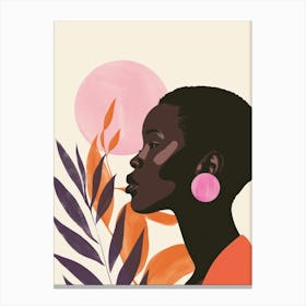 Black Woman With Earrings 4 Canvas Print