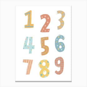 123 Numbers Nursery Canvas Print
