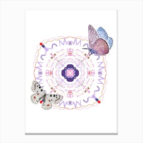 Mandala Pastel Butterfly Canvas Print