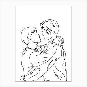 Hugging Couple Canvas Print