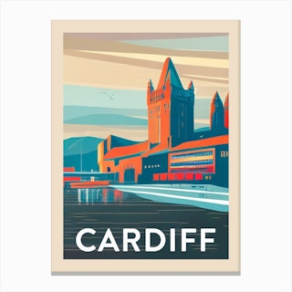 Cardiff Vintage Travel Poster Canvas Print