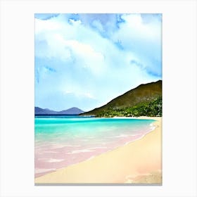 Cane Garden Bay 3, British Virgin Islands Watercolour Canvas Print