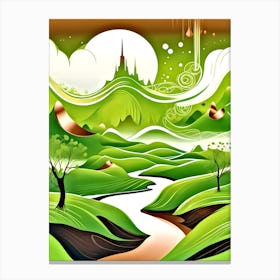 Green Landscape 1 Canvas Print