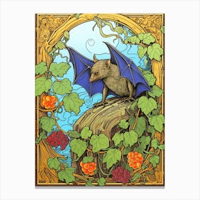 Fruit Bat Vintage Illustration 8 Canvas Print