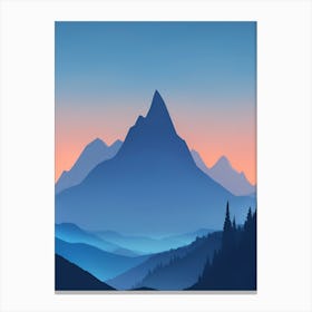 Misty Mountains Vertical Composition In Blue Tone 143 Canvas Print