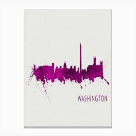 Washington D City Purple Canvas Print