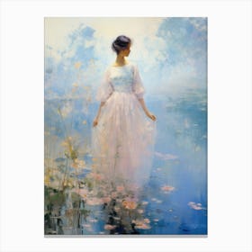 Woman In A White Dress Canvas Print