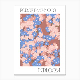 Forget Me Nots In Bloom Flowers Bold Illustration 1 Canvas Print