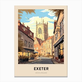 Devon Vintage Travel Poster Exeter 2 Canvas Print