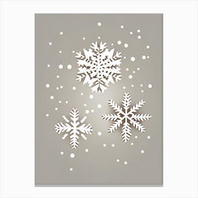 Snowfall, Snowflakes, Retro Minimal 2 Canvas Print