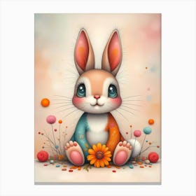 Pippa Fluffernutter The Cutest Bunny: A Colorful Artwork For Kids Canvas Print