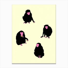 Four Monkeys Canvas Print