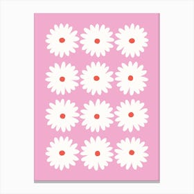 Daisy Pink Red Canvas Print