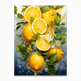 Lemon Radiance Sliced Citrus Art Canvas Print