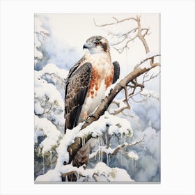 Winter Bird Painting Osprey 3 Canvas Print