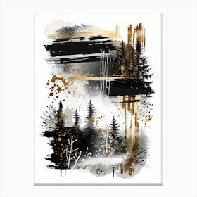 Black And Gold Forest 1 Canvas Print