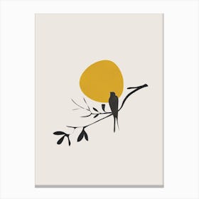 Bird And The Setting Sun Canvas Print