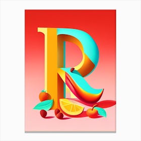 R, Letter, Alphabet Pop Art Matisse Canvas Print
