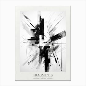 Fragments Abstract Black And White 2 Poster Canvas Print