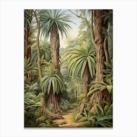 Vintage Jungle Botanical Illustration Pandanus 1 Canvas Print