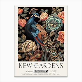 William Morris Print Peacock Kew Gardens Print Vintage Floral London Canvas Print