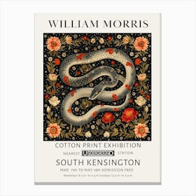 William Morris Snake Botanical Canvas Print