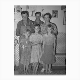 Family Of Mr, Schoenfeldt, Fsa (Farm Security Administration) Client, Sheridan County, Kansas By Russell Lee Canvas Print