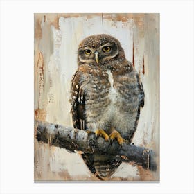 Northern Pygmy Owl Japanese Painting 5 Canvas Print