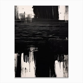 Black Brush Strokes Abstract 1 Canvas Print