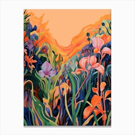 Boho Wildflower Painting Wild Iris 3 Canvas Print