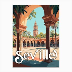 Vintage Seville, Spain - Classic Spanish Souvenir Poster Canvas Print