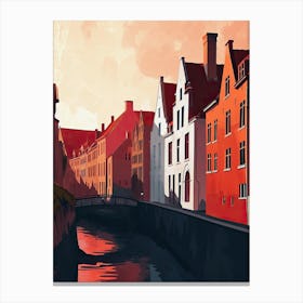Bruges At Sunset Canvas Print