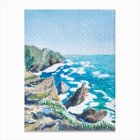 Watercolor Cliffs Canvas Print
