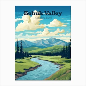 Kobuk Valley National Park Alaska Hiking Travel Art Illustration Canvas Print