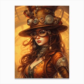Steampunk Cowgirl 3 Canvas Print