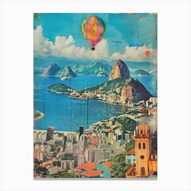 Rio De Janeiro   Retro Collage Style 2 Canvas Print