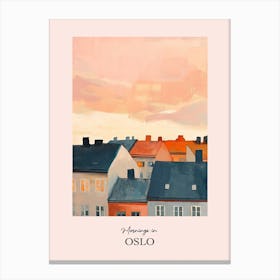 Mornings In Oslo Rooftops Morning Skyline 4 Canvas Print