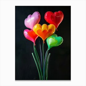 Bright Inflatable Flowers Bleeding Heart 1 Canvas Print