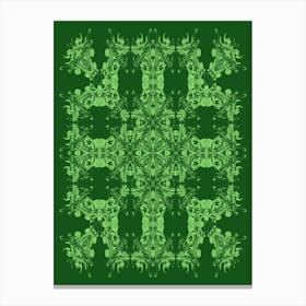 Imperial Japanese Ornate Pattern Two Tone Green Canvas Print