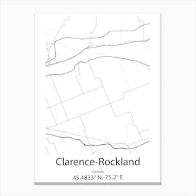 Clarence Rockland,Canada Minimalist Map Canvas Print