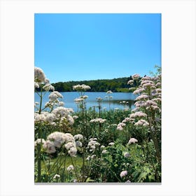 Lake With Flowers Canvas Print