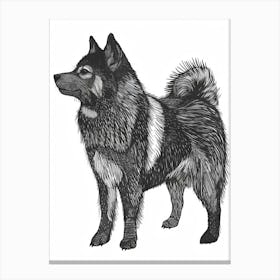 Norwegian Buhund Dog Line Sketch Canvas Print
