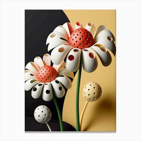 polka Daisy flowers Canvas Print